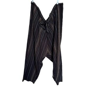 Silhouettes Pants Size 6X Black Elastic Waist Drawstring Boho Light Casual Comfy